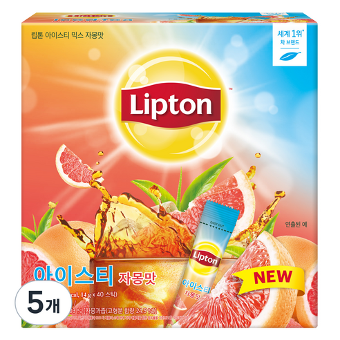 립톤 아이스티 믹스 자몽맛, 14g, 40개입, 5개
