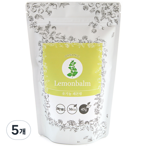 아레스 유기농 레몬밤 허브차, 1.5g, 30개입, 5개