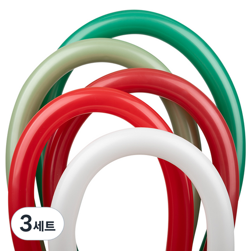 셈퍼텍스 요술풍선 5종 x 8p 세트 260s, 화이트, 레드, 임페리얼레드, 유칼립투스, 포레스트그린, 3세트