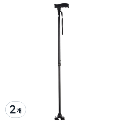 넬리안 노인 가벼운 휴대용 지팡이, 블랙, 2개