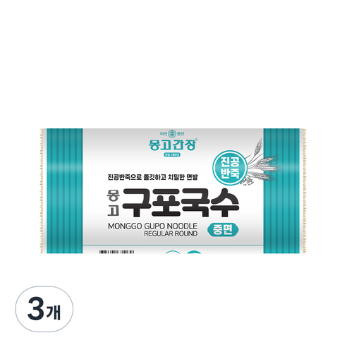 몽고간장 몽고 구포국수 진공 중면, 1.4kg, 3개