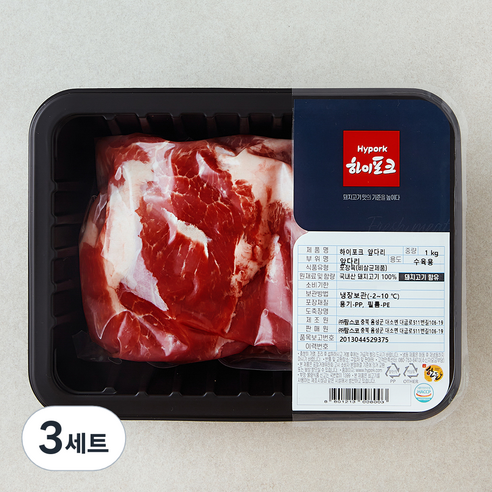 하이포크 한돈 앞다리 수육용 1kg + 수육용 티백 세트 (냉장), 3세트