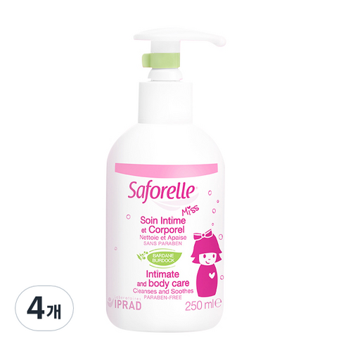사포렐 미스 인티메이트 앤 바디 케어 여성청결제, 250ml, 4개