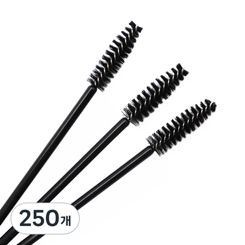 주앙오브제 썬더 미니속눈썹브러쉬, 250개, 02 풀 블랙