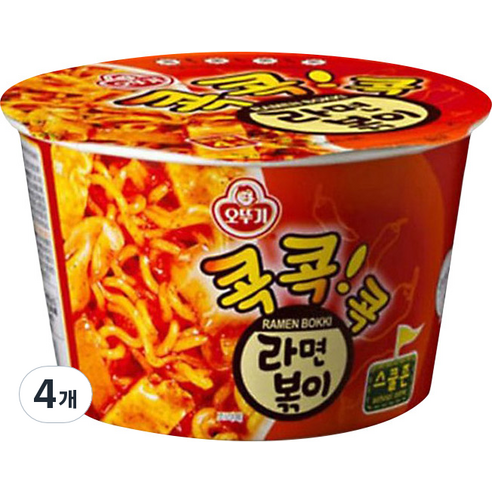 오뚜기 라면볶이 용기 120g, 4개 토마토컵라면