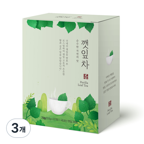 하루의 디톡스 데일리워터 깻잎차, 0.6g, 12개입, 3개