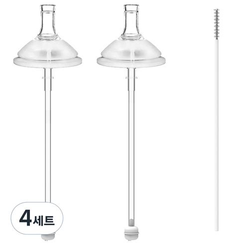 순수아 유아용 프리미엄 교체용 빨대 리필 세트 추형, 4세트