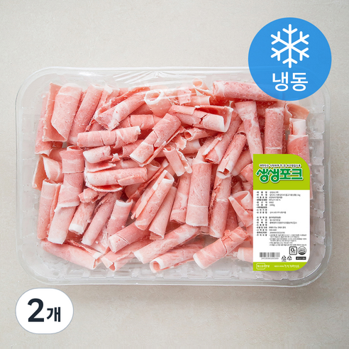 생생포크 대패 앞다리 불고기용 (냉동), 1kg, 2개