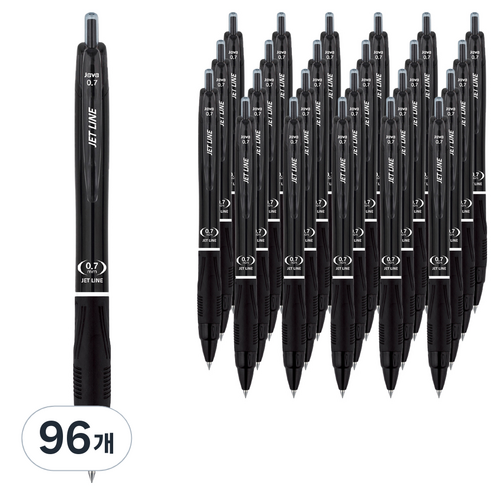 자바펜 제트라인 볼펜 0.7mm, 검정, 96개
