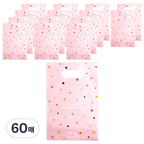 봄91 SR 비닐백, 도트 핑크, 60매