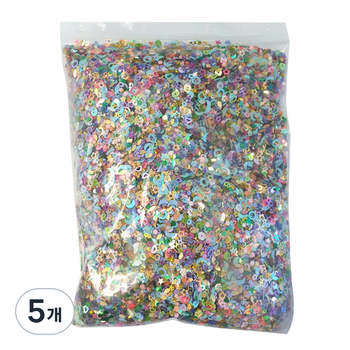 빙고빙고 컬러왕혼합 MIX 스팽글 250g, 5개, 혼합색상