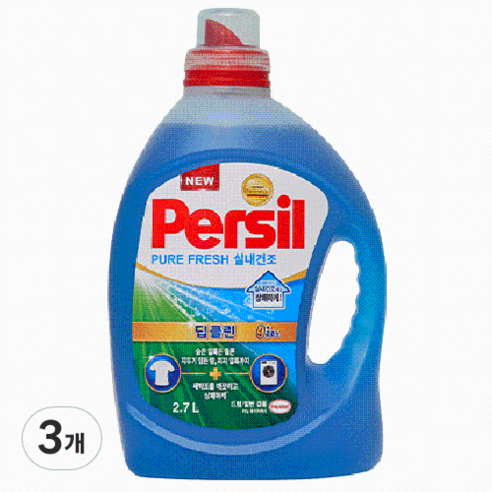 퍼실 퓨어프레쉬 플러스 액상세제, 2.7L, 3개