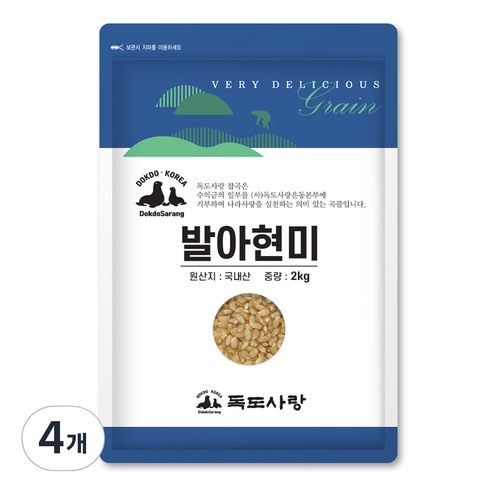 독도사랑 발아현미, 2kg, 4개