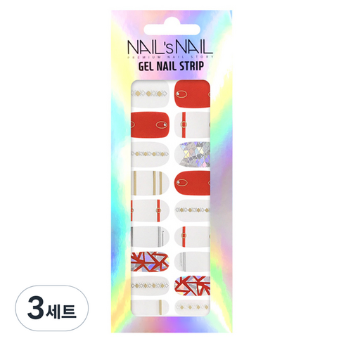 네일스네일 젤네일 스트립 스티커 + 네일파일, 24번, 3세트