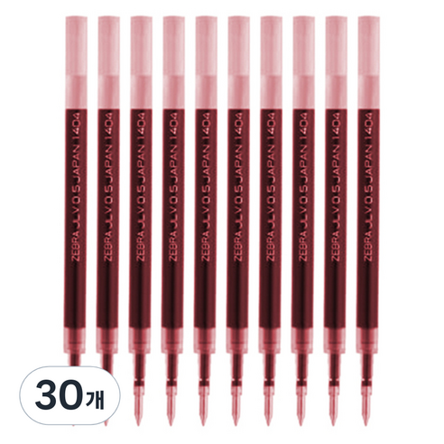 제브라 사라사 드라이 전용 리필심 JLV 0.4mm, 레드, 30개