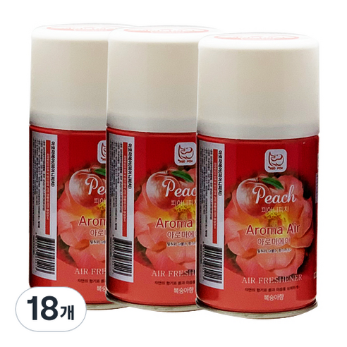 아로마에어 방향제 자동분사기 리필 캔, 280ml, 18개, 과일/트로피칼향