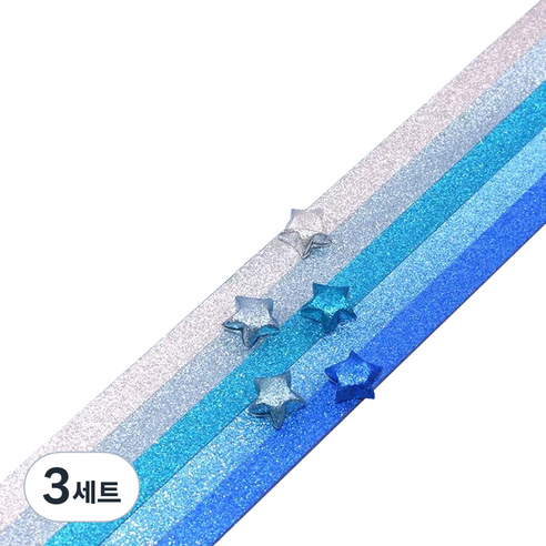 미소로운 이벤트 양면 별 종이접기 멀티페이퍼 트윙클 블루그라데이션 520p 세트, 5색, 3세트