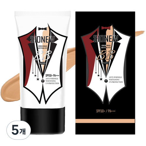 시오뉴 킹스로드 셋팅핏 비비크림 40ml, 25호 샌드 어두운피부톤, 5개