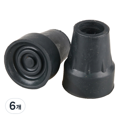 Dr.펠리스제이 목발 지팡이 리필 고무캡 패킹 22mm, D블랙, 6개