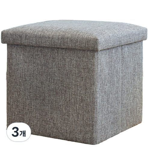 소니오 튼튼한 접이식 스토리지 리빙박스 30 x 30 x 30 cm, 02 그레이, 3개