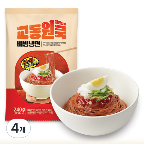 교동식품 원쿡 비빔냉면 실온 240g, 4개