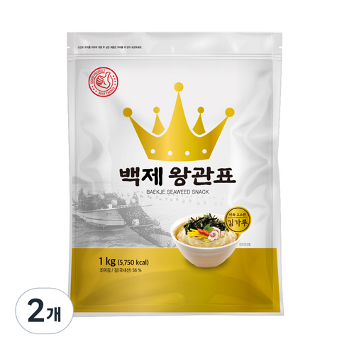 광천김 백제 왕관표 김가루, 1kg, 2개