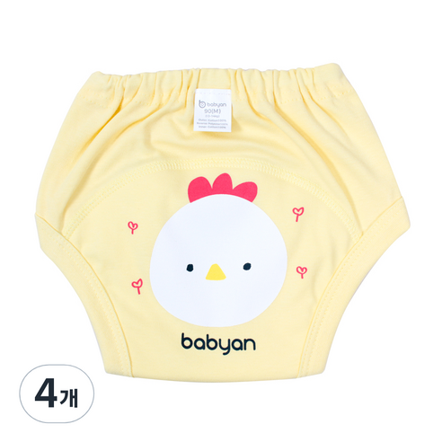 베이비앙 배변훈련팬티 4중방수, 꼬꼬닭, 4개