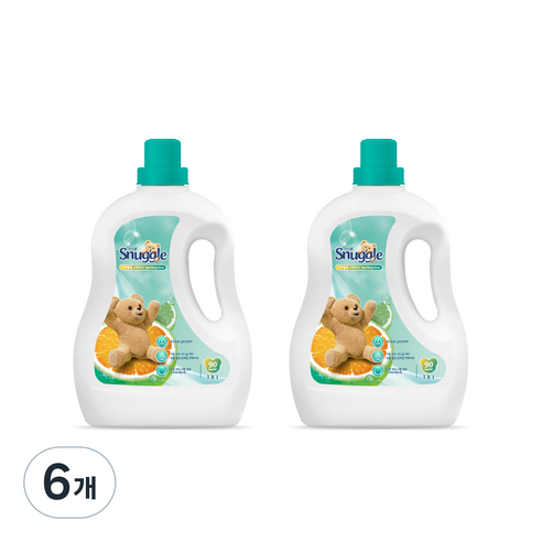 스너글 초고농축 섬유유연제 스파클링 시트러스 본품, 1.8L, 6개