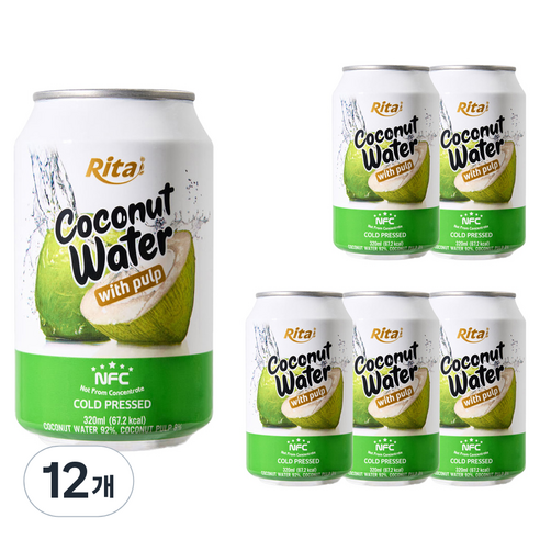 리타 NFC 코코넛워터 위드 펄프, 320ml, 12개