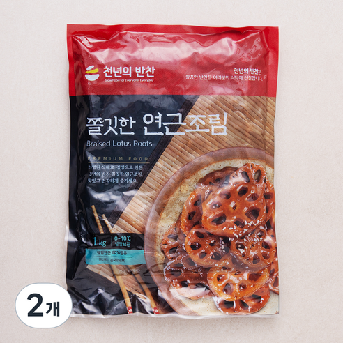 천년의반찬 쫄깃한 연근조림, 1kg, 2개