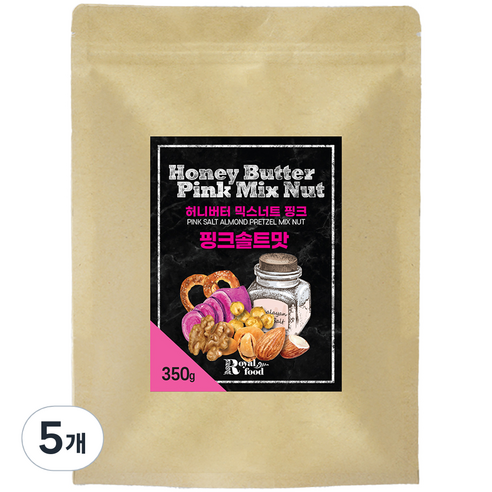 로얄푸드 허니버터 믹스너트 핑크, 350g, 5개