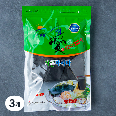 기장물산 사랑애 기장 자른 다시마, 80g, 3개