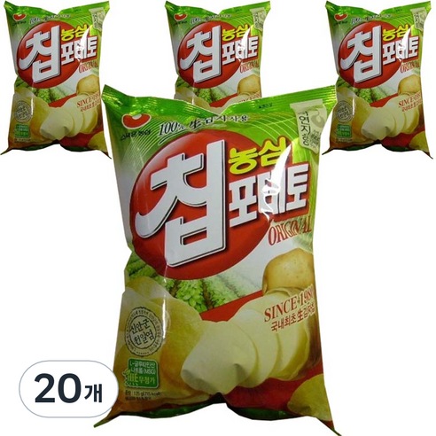 농심 포테토칩 오리지널, 125g, 20개