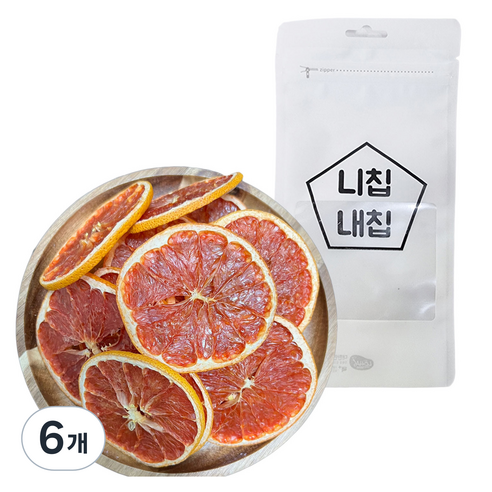 니칩내칩 건조과일 자몽 원형컷, 6개, 20g