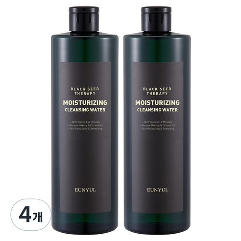 은율 블랙씨드 테라피 모이스춰라이징 클렌징워터, 500ml, 4개