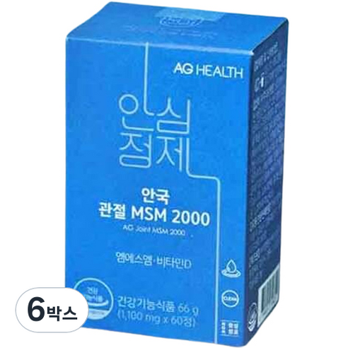 안국건강 안국 관절 MSM 2000 66g, 60정, 6박스