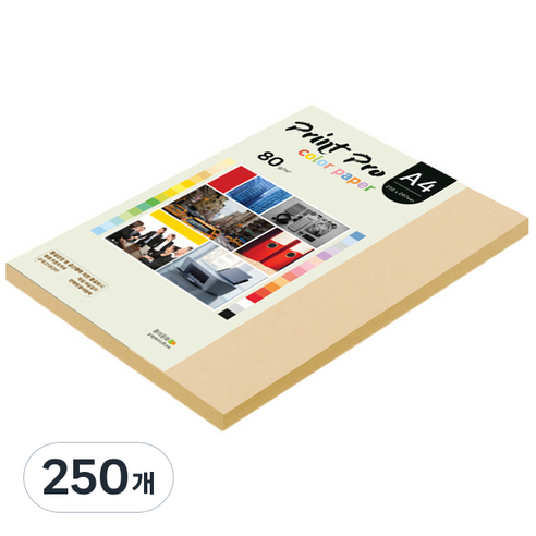 종이문화 프린트 프로 칼라 복사용지 No 03 베이지 80g, A4, 250개