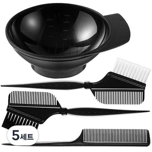 코멧 셀프 염색 키트 염색볼 + 염색빗 2종 + 꼬리빗 세트, 혼합색상, 5세트