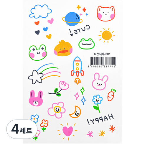 파셋 타투스티커 16종 세트, 파셋타투 001, 4세트