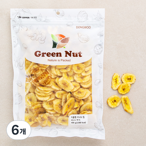 그린너트 바나나 칩, 400g, 6개