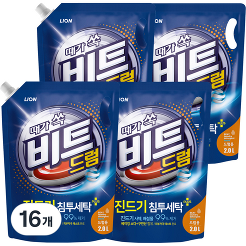 비트 진드기 액체세제 드럼용 리필, 2L, 16개