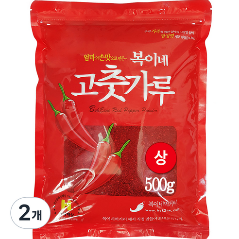 복이네먹거리 중국산고춧가루 보통 매운맛 김치용 상, 500g, 2개