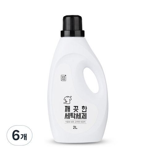 깔끔대장 깨끗한 세탁세제, 2L, 6개