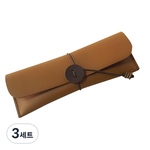 더보테가 핸드메이드 가죽 필통 + 펜슬캡 세트 각인 무, 비비지 탄, 3세트