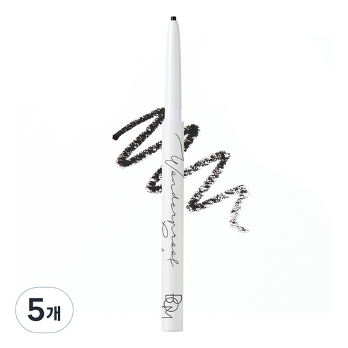 비오엠 원더프루프 젤 슬림 아이라이너 0.1g, 01 미드나잇 블랙, 5개