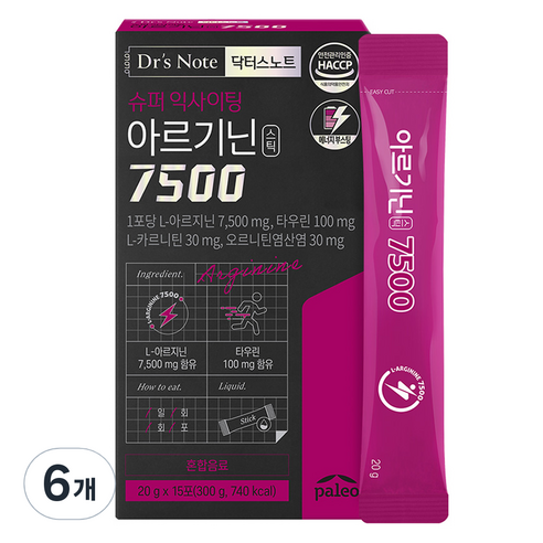 닥터스노트 팔레오 닥터스노트 아르기닌 7500 15p, 15회분, 6개