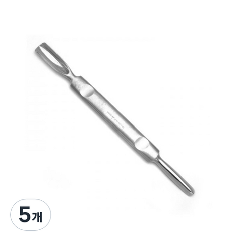에이부 라운드형 납작 라운드 라운드 큐티클 푸셔, 5개, 실버