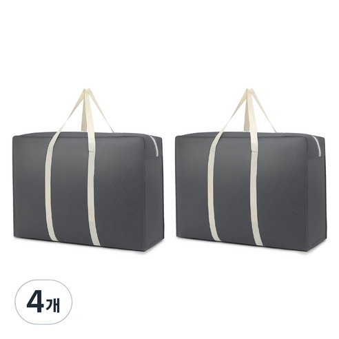 메이크마인 초특대형 다용도 이불가방 정리함 110L, 4개, 80 x 55 x 25 cm, 그레이 + 화이트띠