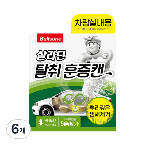 폴라패밀리 차량실내용 훈증캔 숲속, 64.4g, 6개