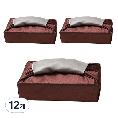 통샵 실크 겹 보자기 70 x 70 cm, 브라운 + 아이보리(106), 12개